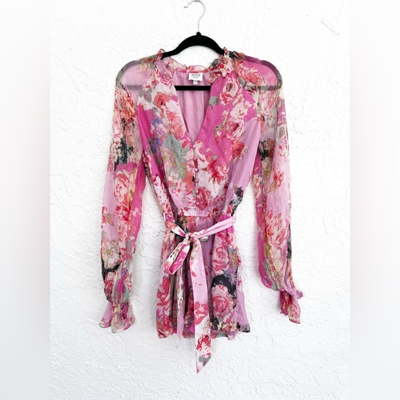 Hemant & Nandita x Revolve Sage Pink Floral Romper Size XS - Picture 4 of 9